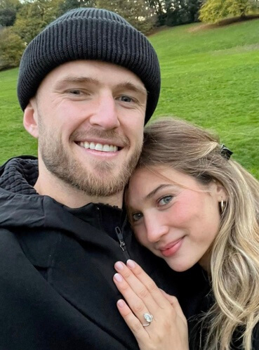 Anna Modler with her fiance, Eric Dier.